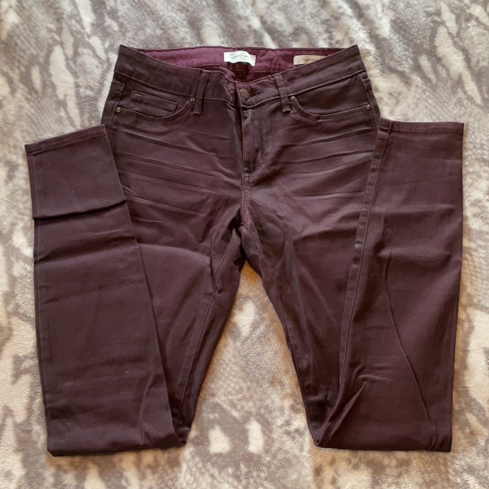 Jessica Simpson Purple Coated Skinny Jeans